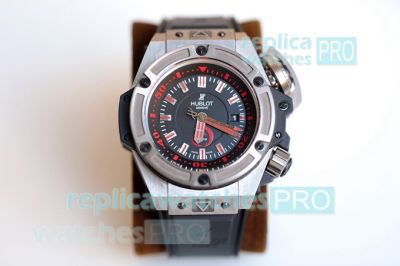 Swiss Replica Hublot King Power Diver 4000m SS Black Dial Red Markers Watch
